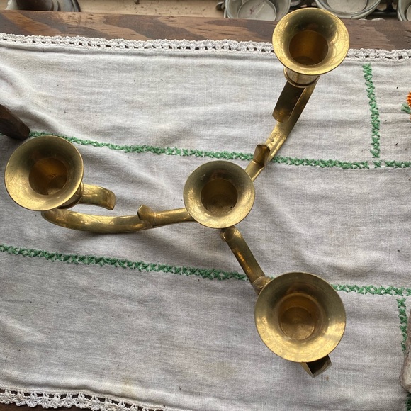 VTG Solid Brass Made in India Candelabra that holds 4 Candlesticks! - Picture 4 of 10